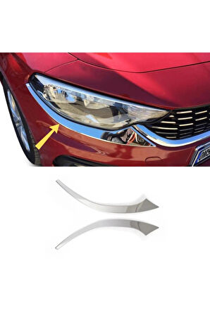 Fiat Egea Krom Far Kaşı 2 Parça + Ön Panjur Alt Çıtası Krom 2015-2019 Paslanmaz Çelik