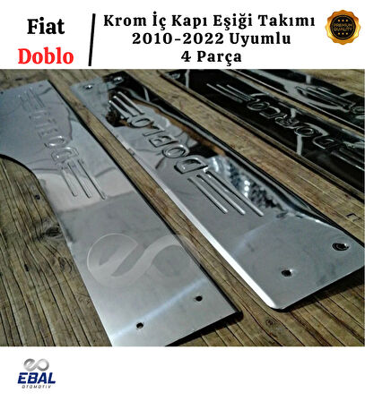 Fiat Doblo Krom İç Kapı Eşiği Takımı 2010-2022 Arası Paslanmaz Çelik