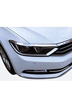 Vw Passat B8 Krom Ön Panjur+ Far Üzeri Çıta 3 Prç. 2015-2019 Arası P.çelik