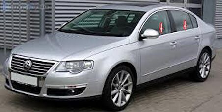 VW PASSAT 3C B6 Krom Cam Çıtası 4 prç. 2005-2012 PASLANMAZ ÇELİK