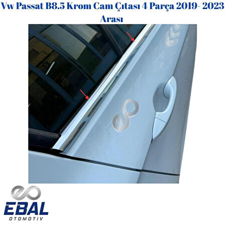 Vw Passat B8.5 Krom Cam Çıtası 4 Parça 2019- 2023 Arası Paslanmaz Çelik