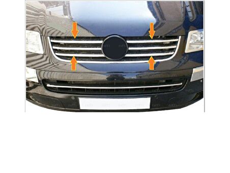 VW T5 Caravelle Krom Ön Panjur 6 prç. 2004-2010 P. Çelik