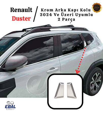 Renault Duster 2024 Üzeri İçin Krom Arka Kapı Kolu 2 Kapı Paslanmaz Çelik