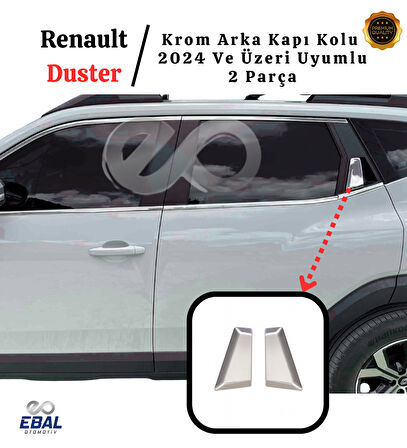 Renault Duster 2024 Üzeri İçin Krom Arka Kapı Kolu 2 Kapı Paslanmaz Çelik