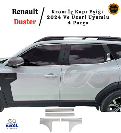 Renault Duster 2024 Üzeri İçin Krom İç Kapı Eşiği 4 Kapı Paslanmaz Çelik