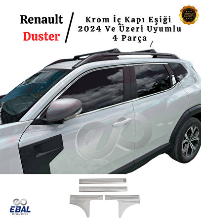 Renault Duster 2024 Üzeri İçin Krom İç Kapı Eşiği 4 Kapı Paslanmaz Çelik