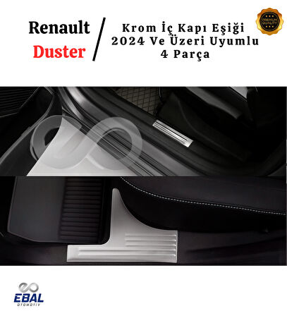 Renault Duster 2024 Üzeri İçin Krom İç Kapı Eşiği 4 Kapı Paslanmaz Çelik