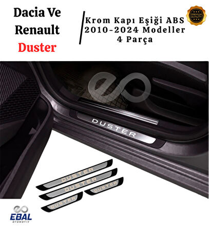Dacia Ve Renault Duster 2010-2024 Modeller Krom Kapı Eşiği 4 Parça P. Çelik Abs Çerçeve