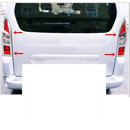 Peugeot Partner Tepee krom Stop Çerçevesi 2 Pcs  2008-2018 Arası