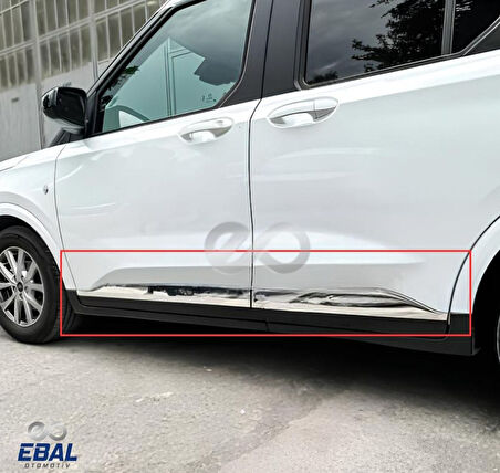 Ford Tourneo Courier Krom Yan Kapı Çıtası 4 Parça 2024 Üzeri Paslanmaz Çelik