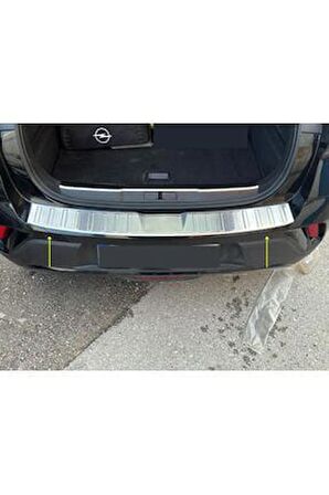 Opel Mokka Krom Arka Tampon Üstü Koruma 2020> Paslanmaz Çelik TAŞLI
