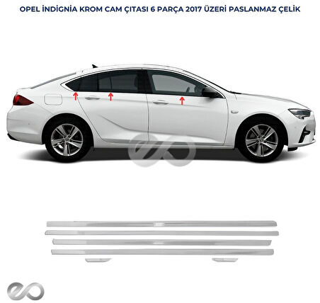 Opel Insignia Krom Alt Cam Çıtası 6 Parça 2017 Ve Üzeri Paslanmaz Çelik