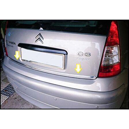Citroen C3 Krom Bagaj Alt Çıtası 2002-2009 Paslanmaz Çelik
