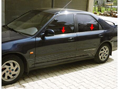 Honda Civic Krom Cam Çıtası 4 Parça 2001-2006 Paslanmaz Çelik