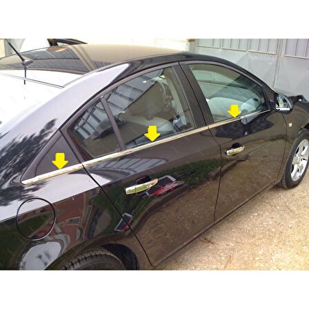 Chevrolet Cruze Sedan Krom Cam Çıtası 6 Parça 2009 Üzeri Paslanmaz Çelik