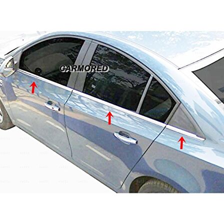 Chevrolet Cruze Sedan Krom Cam Çıtası 6 Parça 2009 Üzeri Paslanmaz Çelik