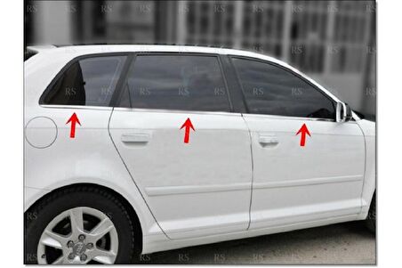 Audi A3 Krom Cam Çıtası 6 pcs P.ÇELİK 2005-2012 Arası P.Çelik
