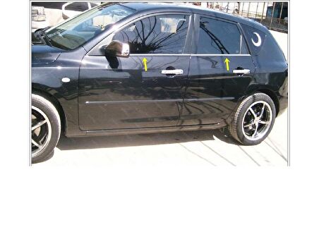 Mazda 3 Krom Cam Çıtası 4 Parça 2003-2009 Arası P. Çelik (HB)