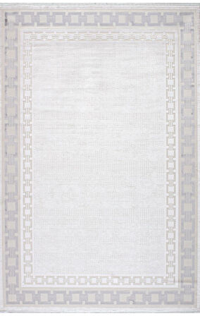 Artemis Halı Alegra 03022C Gri Kemik Çerçeveli Desen Bambu Halı