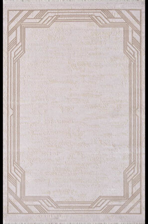 Artemis Halı Alegra 09100C Krem Bej Çizgi Desenli Bambu Halı