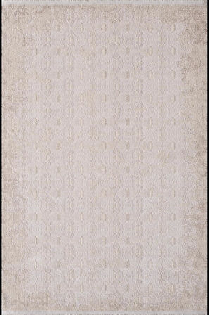 Artemis Halı Alegra 09105A Krem Bej Retro Motifli Bambu Halı