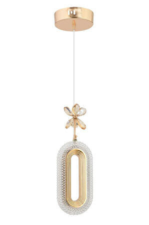 Led Alfa Tekli Gold Ledli Kristal Taşlı Led Avize Oturma Odası Yatak odası Koridor