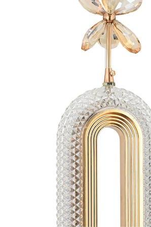 Led Alfa Tekli Gold Ledli Kristal Taşlı Led Avize Oturma Odası Yatak odası Koridor