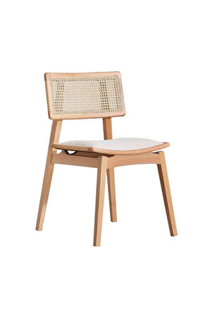 Gazzini Alegra Beyaz Kumaş Natural Ahşap Iskandinav Sandalye (1 ADET)