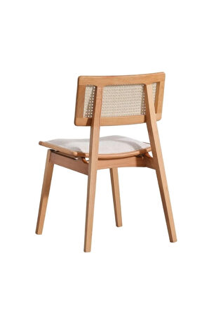 Gazzini Alegra Beyaz Kumaş Natural Ahşap Iskandinav Sandalye (1 ADET)