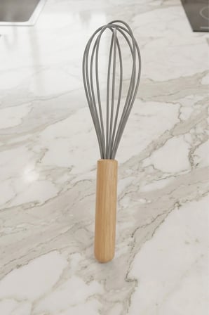Bambu Saplı Silikon Yumurta Çırıpıcı - Çırpma Teli 24 cm GRİ