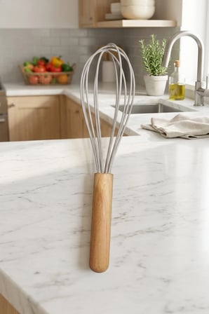 Bambu Saplı Silikon Yumurta Çırıpıcı - Çırpma Teli 24 cm HAKİ