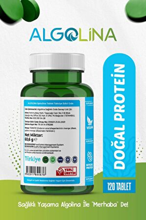 Spirulina 120 Tablet 525 Mg Protein Kaynağı - Takviye Edici Gıda