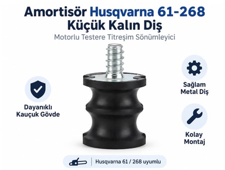 Algaride Husqvarna 61  268 Uyumlu Motorlu Testere Amortisörü  Küçük Kalın Diş Titreşim Sönümleyici Kauçuk Takoz Yedek Parça