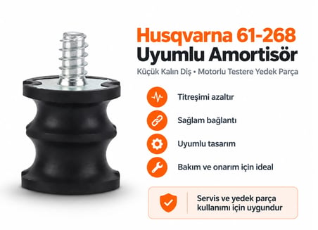 Algaride Husqvarna 61  268 Uyumlu Motorlu Testere Amortisörü  Küçük Kalın Diş Titreşim Sönümleyici Kauçuk Takoz Yedek Parça