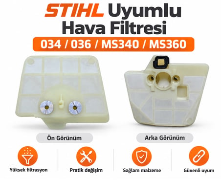 Algaride Stıhl 034  036  MS340  MS360 Uyumlu Motorlu Testere Hava Filtresi  Karbüratör Hava Giriş Filtresi Yedek Parça
