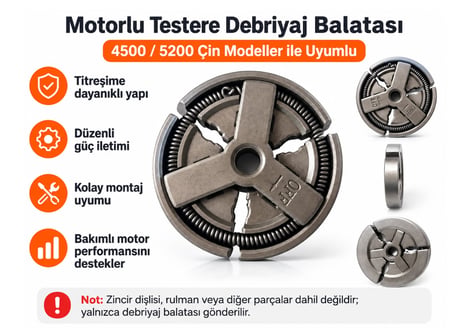Algaride 4500  5200 Çin Motorlu Testere Uyumlu Debriyaj Balatası  3 Ayaklı Yaylı Kavrama Yedek Parça