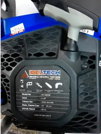 Algaride Ibeltech Turbo X-Series Benzinli Zincirli Testere 2.4 kW – 60cc Motor, 50 cm Kılavuz