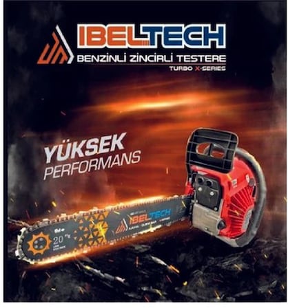 Algaride Ibeltech Turbo X-Series Benzinli Zincirli Testere 2.4 kW – 60cc Motor, 50 cm Kılavuz