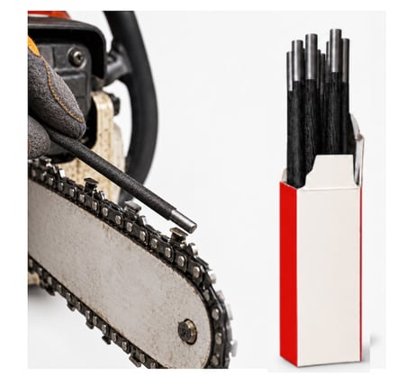 ALGARIDE ENG Motorlu Testere Eğe Seti 12'li  5.5 mm 7/32"  3/8 Ayak Zincirler Yuvarlak Eğe
