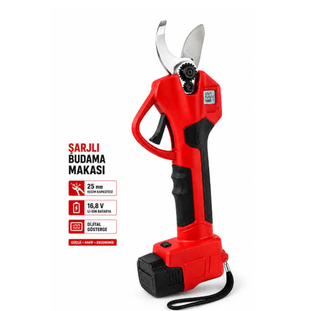 Algaride Wedo wsm125 16,8v Şarjlı Budama Makası 25mm Kesim Dijital Göstergeli 2.0 Ah Li-ion Bataryalı Prof Dal Kesme Makines