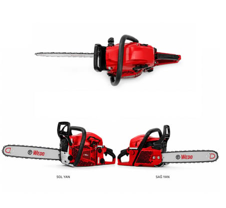 Algaride Wedo CS581 54.5 cc Benzinli Motorlu Testere 2.4kW 50 cm Pala 3/25 Zincir Profesyonel Ağaç Kesim Motoru