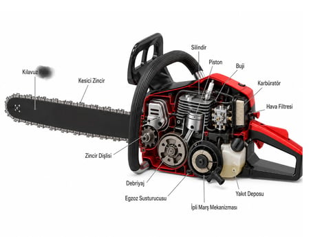 Algaride Wedo wgh6300 Benzinli Motorlu Testere 20cm kılavuz Güçlü ve Dayanıklı Ağaç Kesim Motoru