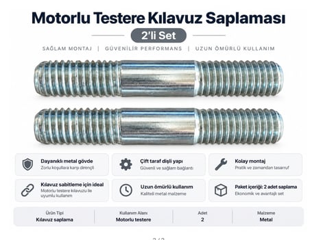 Algaride Motorlu Testere Kılavuz Saplaması 2’li Set 4500 5200 5800 Uyumlu Dayanıklı Metal Sabitleme Saplaması