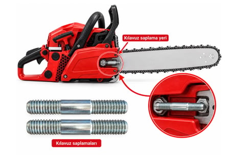 Algaride Motorlu Testere Kılavuz Saplaması 2’li Set 4500 5200 5800 Uyumlu Dayanıklı Metal Sabitleme Saplaması