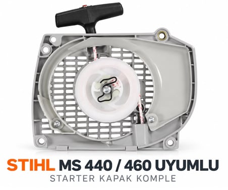 Algaride Stihl MS 440 MS 460 Uyumlu Starter Kapak Komple  Motorlu Testere Marş Kapağı ve İp Çekme Mekanizması