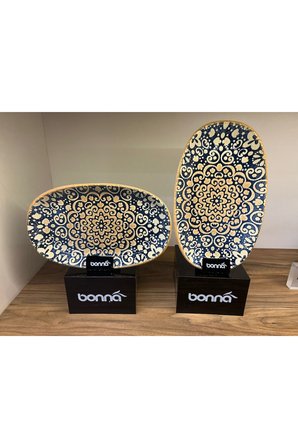 2'li derin servis kasesi / çukur sunum tabağı/salata/sote/Soslu yemek sunum  Alhambra Gourmet Oval P