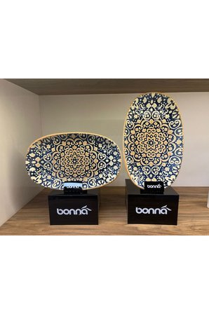 2'li derin servis kasesi / çukur sunum tabağı/salata/sote/Soslu yemek sunum  Alhambra Gourmet Oval P