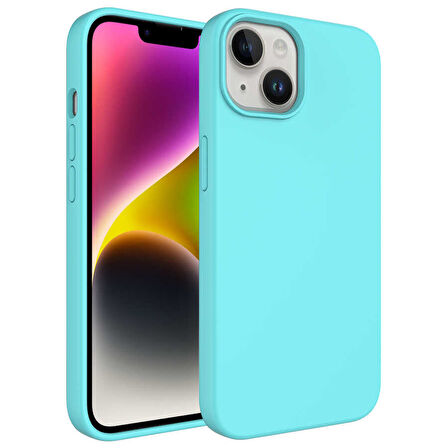 Apple iPhone 14 Kılıf Sıvı Teknolojili Silinebilir Sert  Kivi Kapak