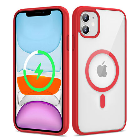 Apple Uyumlu iPhone 11 Kılıf M-safe Wireless Şarj Özellikli Silikon  Ege Kapak