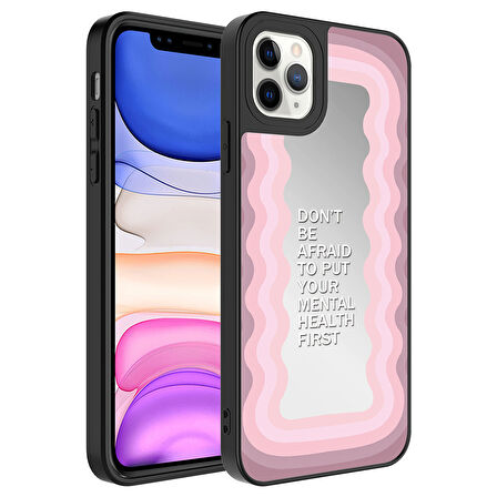 Apple iPhone 11 Pro Kılıf Aynalı Desenli Kamera Korumalı Parlak  Mirror Kapak
